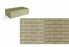 Кирпич одинарный лицевой пустотелый рифленый «Серый» М 150
